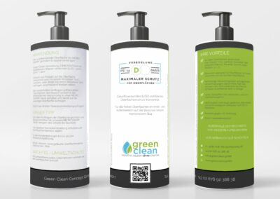 Flaschen Etikett Erstellung für Firma Green Clean Concept GmbH